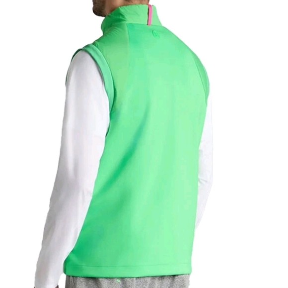 G Fore Mens Golf Vest Size Medium Lime Green Maverik Hybrid 4 Way Stretch New - Picture 2 of 12